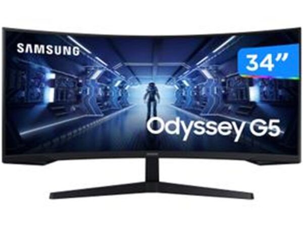 Monitor Gamer 34" Samsung Odyssey LC34G55, Curvo , Ultrawide Qhd, 1000R, 165HZ, 1MS, HDMI, Display Port, Freesync - Imagem 2