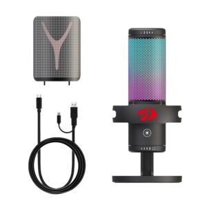 Microfone Gamer Redragon Fenris RGB Preto Gm301