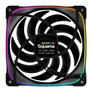 Kit 3 Fan 140Mm Geometric Squama 2503 14B RGB Preto Geo S2503B 14T