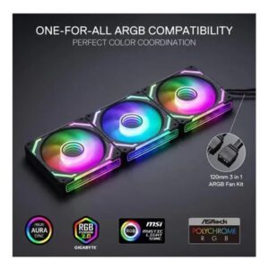 Kit 3 Argb Fan Redragon 120Mm Gc F012