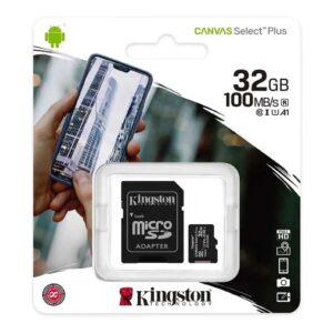 Cartao De Memoria Kingston Micro Sd 32Gb Canvas Select Plus  Classe 10  C/ Adaptador   Sdcs2/32Gb