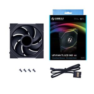 Fan Gamer Uni Fan Tl Lcd 140Mm Preto RGB Modelo 14Tllcd1B