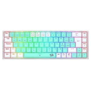 Teclado Mecanico Gamer Redragon Castor Pro RGB Branco Switch Gentle Lime