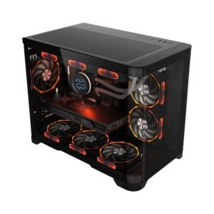 Gabinete Liketec Gamer Madness Preto (Sem Fan / Cubo Design / M Atx / Frontal Vidro Curvo)