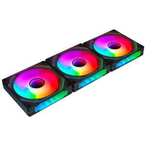 Kit 3X Fan 120Mm Cooler Liketec Enigma Dark Argb, Controle Remoto E Controladora, Sync MB, Pwm