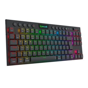 Teclado Mecanico RGB Redragon Horus Preto Com Switch Marrom
