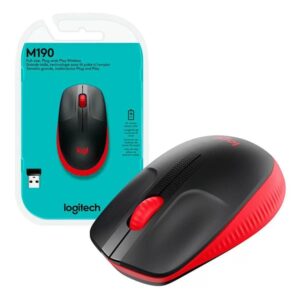 Mouse Logitech M190 Sem Fio Vermelho