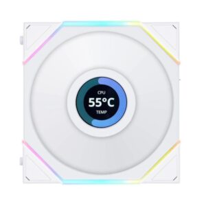 Fan Gamer Uni Fan Tl Lcd 120Mm Branco RGB Modelo 12Tllcd1W