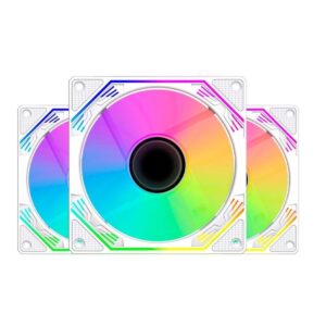 Kit Com 3 Ventoinhas Ryvel Aspen, 3X 120Mm, Argb, Branco Ry Fn Ap Wt