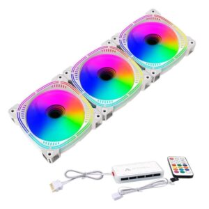 Kit Com 3 Ventoinhas Ryvel Blanc, 3X 120Mm, Argb, Branco Ry Fn Bl Wt