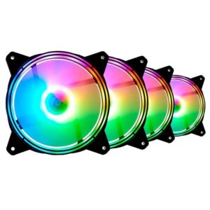 Kit 4X Fan 120Mm Cooler Liketec Colorful Argb, Controle Remoto E Controladora, Sync MB