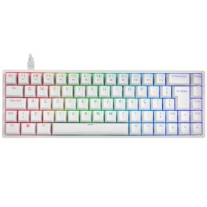 Teclado Mecanico Akko Modelo 3068S Branco Swith Orange