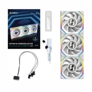Kit 3 Fan Gamer Uni Fan Sl Wireless Lcd 120 Argb Branco