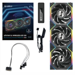 Kit 3 Fan Gamer Uni Fan Sl Wireless 120 Reverse Blade Argb Preto