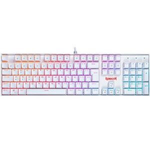 Teclado Gamer Redragon Mitra K551W RGB Branco Switch Vermelho