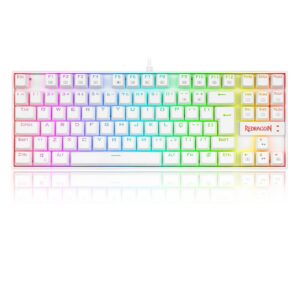 Teclado Magnetico Gamer Kumara Pro RGB Branco Switch Azul Abnt2
