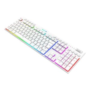Teclado Mecanico RGB Redragon Horus Branco Com Switch Marrom