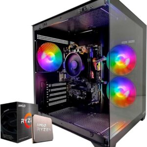 Pc Gamer Aquario - AMD Ryzen 5 5600Gt, Memória 16GB DDR4 (2X8Gb), SSD 512GB Radeon Graphics, Gabinete Com 3 Fans, Fonte 500w