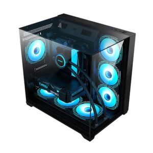 Gabinete Gamer Kmex Aquario Cg01fd Mega Shark Preto Atx sem Fan