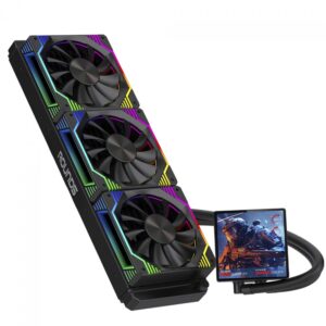 Water Cooler Round5 Zephyro Black Argb com Tela de 4 360mm - Tdp300w 7898742251582 -