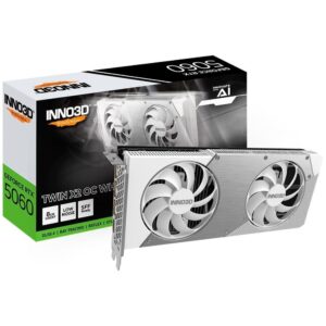 Placa de Video Inno3d RTX 5060 Twin X2 Oc White Nvidia Geforce 8GB Gddr7 2527mhz 128bits Dlss 4 Ray Tracing N5060
